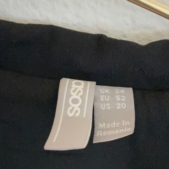 ASOS Button Down Long Sleeve Dress Black Size 24 - Picture 3 of 11